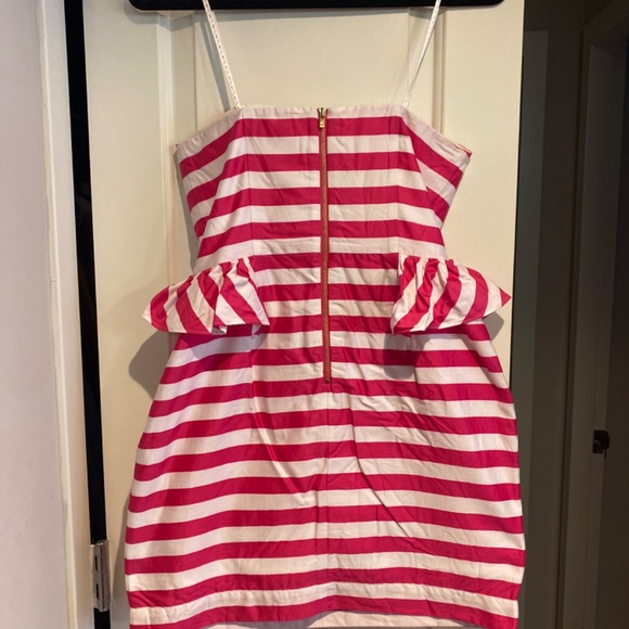 Lilly Pulitzer Maybell Stripe Strapless Pink/White Cocktail Dress Size 4 - Picture 6 of 9